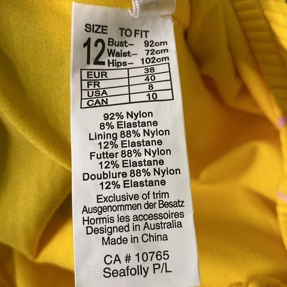 Seafolly Australia Women's Florence Tube One Piece Swimsuit Size 12 - Picture 9 of 10